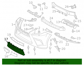 Grilă inferioară bara de protecție față Lexus GX460 14-19 rest