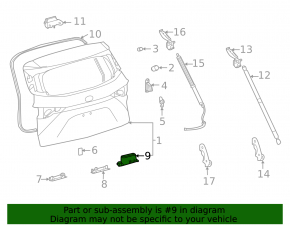 Ручка двери багажника внутренняя Toyota Sienna 21-26 черная