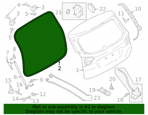 Уплотнитель резина двери багажника Ford C-max MK2 13-18