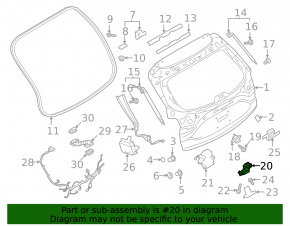 Замок двери багажника Mazda3 MPS 09-13