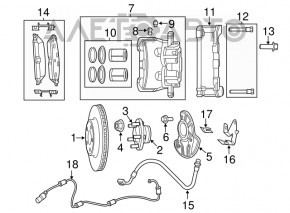 Кожух тормозного диска передний правый Chrysler 300 11-23 AWD