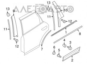 Ornamente ușă spate dreapta jos Porsche Cayenne 958 11-18
