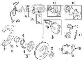 Capac disc de frână față stânga pentru Mazda3 MPS 09-13
