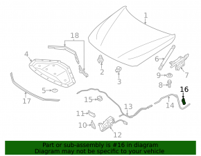 Ручка открытия замка капота салонная BMW X1 F48 16-22 с кронштейном