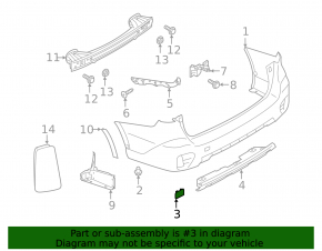 Заглушка буксировочного крюка заднего бампера Subaru Outback 20-23