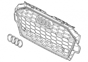 Решетка радиатора grill голая Audi A4 B9 20-25 хром, S-line