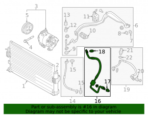 Трубка кондиционера компрессор-печка Ford Focus mk3 15-18 1.0T рест
