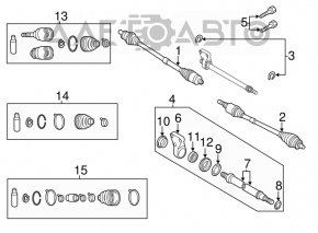 Привод полуось передняя левая Mazda3 MPS 09-13