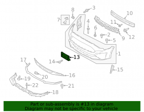 Площадка переднего номера Ford Mustang mk6 18-23