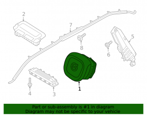 Подушка безопасности airbag в руль водительская Volvo XC90 16-23 черная