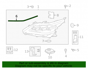 Уплотнитель фары передний левый Lexus LX570 16-21 рест