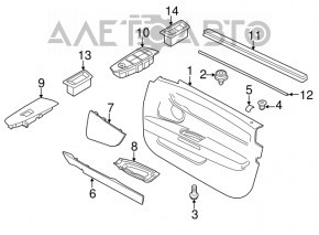 Кнопка закрытия двери багажника BMW X5 F15 14-18 с блокировкой, царапины