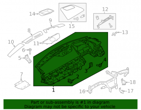 Panou de bord negru pentru Land Rover Range Rover Velar 18-23 fără airbag