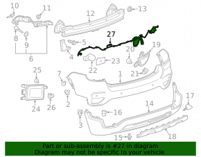 Проводка заднего бампера Chevrolet Trax 17-22 под парктроники без антены keyless