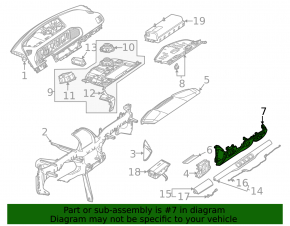 Накладка колени водителя Mercedes W167 GLE 350 450 20-26 бежевая