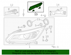 Кронштейн фары передний правый Honda Accord 13-15 верхний