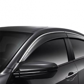 Комплект ветровиков Honda Civic X FC 16-21 4d тычка на хроме переднего левого