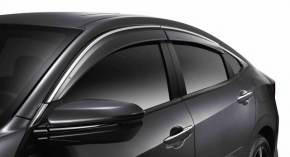 Комплект ветровиков Honda Civic X FC 16-21 4d тычка на хроме переднего левого