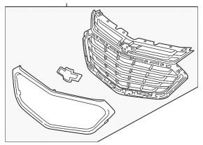 Решетка радиатора grill Chevrolet Equinox 18-21