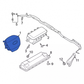 Подушка безопасности airbag в руль водительская Ford Explorer 20-24 черная, Platinum