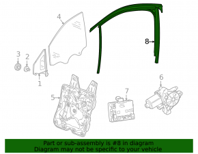 Molura usi fata stanga sus Volkswagen ID.4 21-23 neagra cu garnitura din sticla