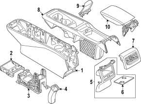 Decorație suport pahare consola centrală Volkswagen ID.4 23-25 negru