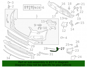 Накладка молдинг переднего бампера правый Audi A6 C8 19-23