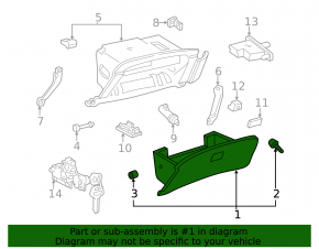 Перчаточный ящик, бардачок Lexus RX300 98-03 серый
