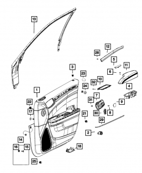 Управление стеклоподъемником передним левым Chrysler 300 11-14
