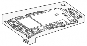 Обшивка потолка Mercedes W167 GLE 350 450 20-26 под панораму, серая, заломы, под чистку
