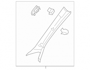 Decorație stâlp superior stânga față Mercedes C-class W205 15-21 gri