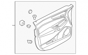 Обшивка двери карточка передняя левая Ford Edge 19-24 черная, SEL, ST-Line