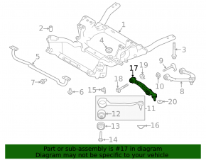 Braț de control inferior, față stânga, spate, Land Rover Range Rover 18-21, lung