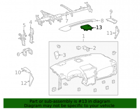 Решетка центрального динамика торпеды Lexus RX350 RX450h 10-15 черн