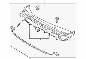 Grilă ștergătoare de parbriz din plastic Hyundai Elantra UD 14-16