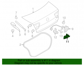 Ответная часть замка крышки багажника Ford Mustang mk6 15-23 купе