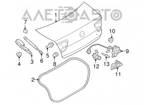 Ответная часть замка крышки багажника Ford Mustang mk6 15-23 купе