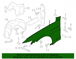 Крыло переднее правое Ford Mustang mk6 15-17 base