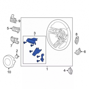 Capac volan cromat Ford Mustang mk6 15-23, zgârieturi, lipit