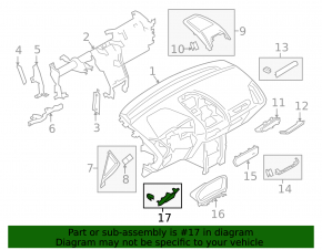 Накладка передней панели нижняя левая Ford Ecosport 18-22 черная