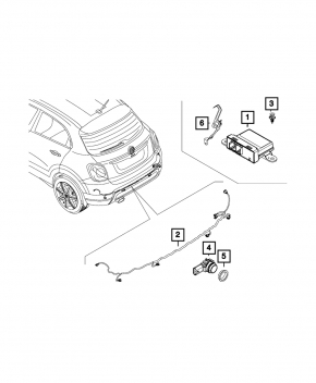 Проводка заднего бампера Fiat 500X 16-22 под BSM