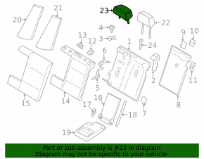 Подголовник 2 ряда центральный BMW X3 F25 11-17 кожа черная