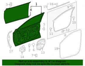 Дверь голая передняя правая Lexus ES250 ES300h ES350 19-26