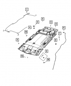 Обшивка потолка Jeep Cherokee KL 19-23 серая под люк