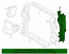 Дефлектор радиатора левый Lexus RX350 RX500h 23-25 JP built
