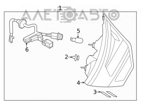 Фонарь внутренний дверь багажника правый Nissan Rogue 21-26 галоген + LED, царапины