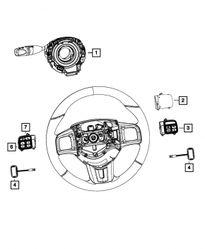 Кнопки управления на руле Dodge Dart 13-16
