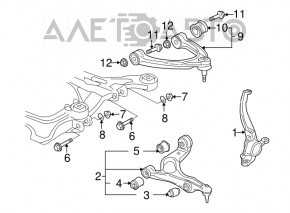 Цапфа передняя левая Audi Q7 4L 10-15