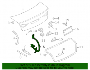 Петля крышки багажника правая Audi A3 22-26