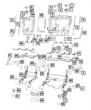 Накладка боковая заднего правого сиденья правая Jeep Cherokee KL 14-23 черная, царапины